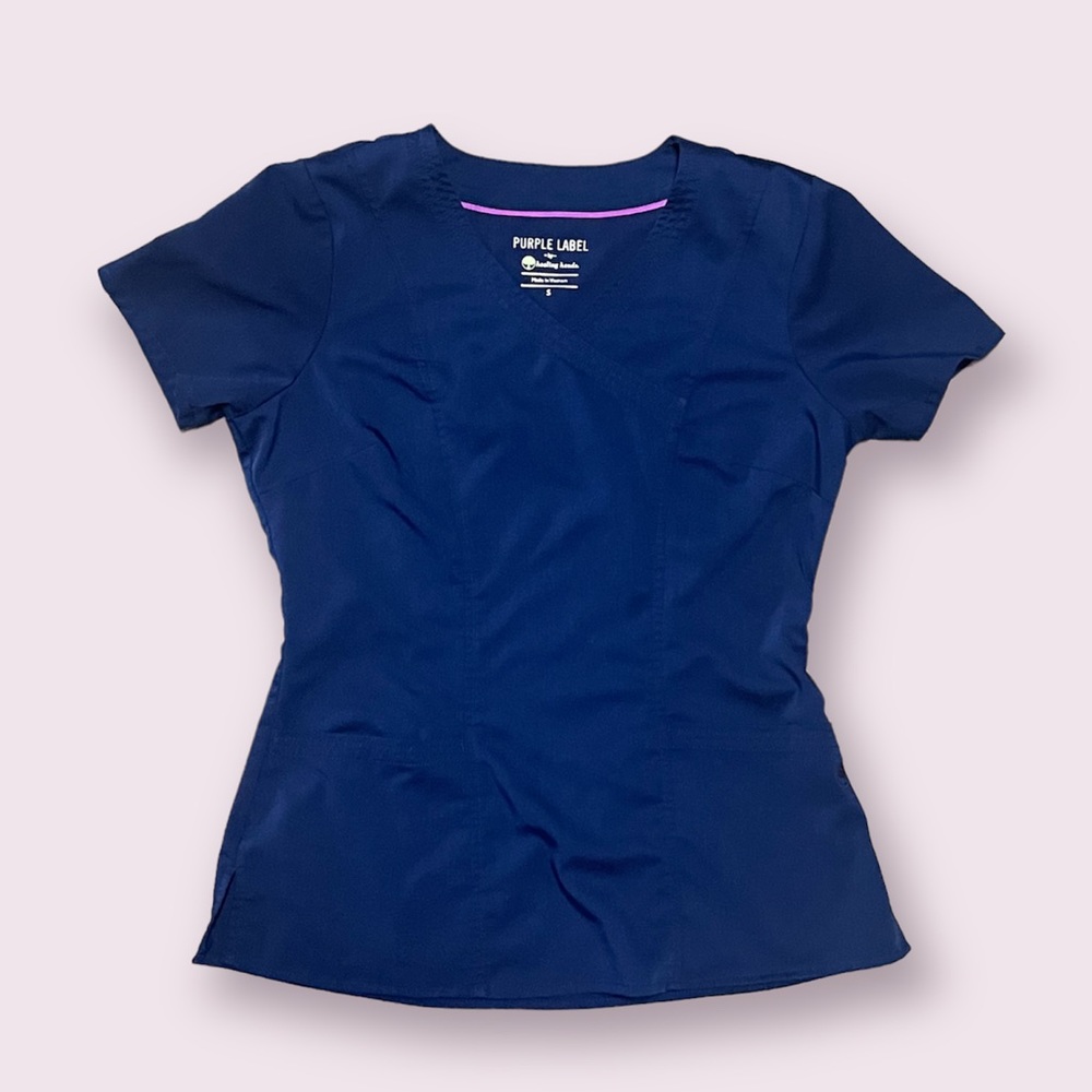 Healing hands purple label scrub top